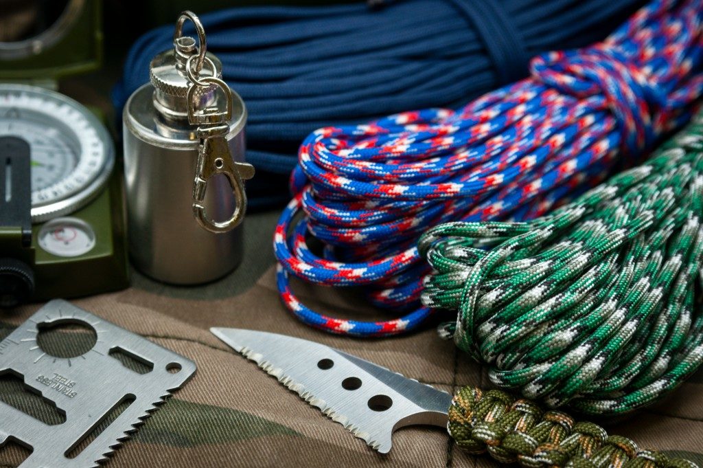 Different outdoor materials for camping