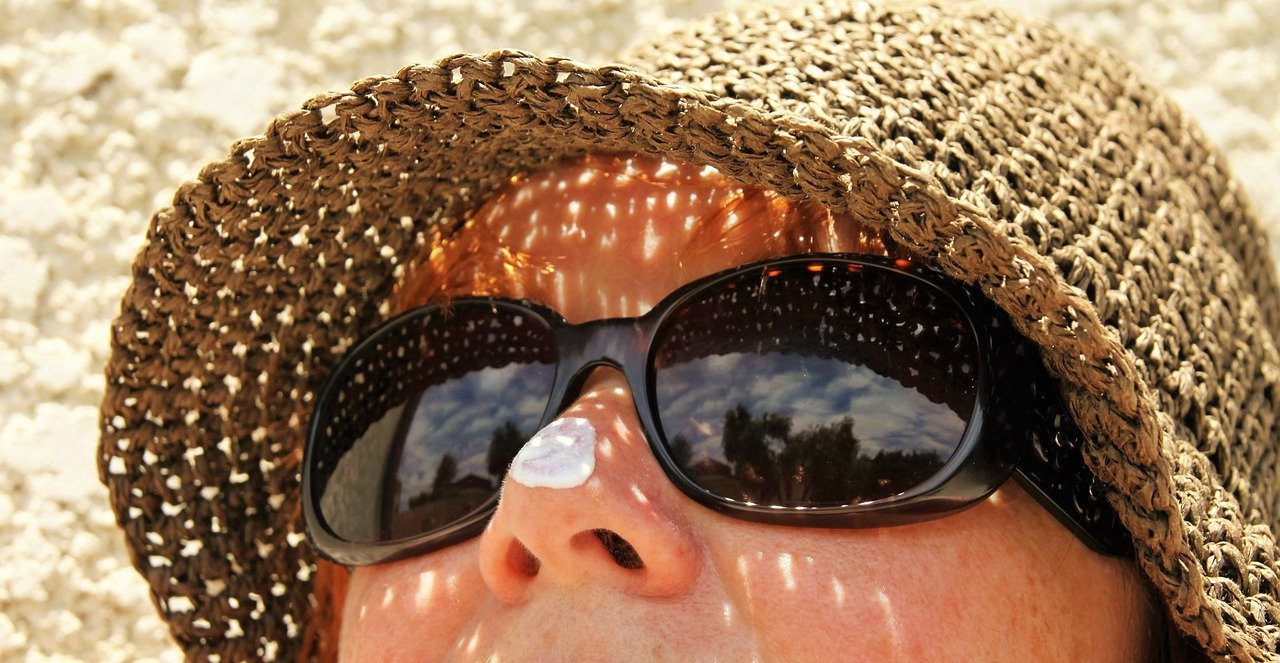 sunglasses and sun hat